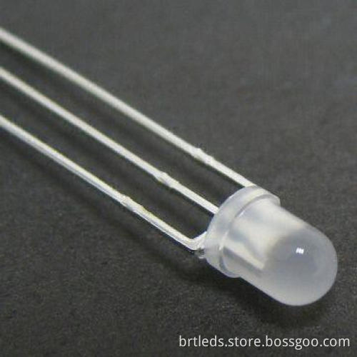 LED Lamp with White Diffused W/L of 630/570nm, 5mm Round Red and Yellow Green Emitted Color